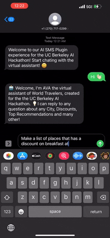 A phone exchanging text messages with a language model